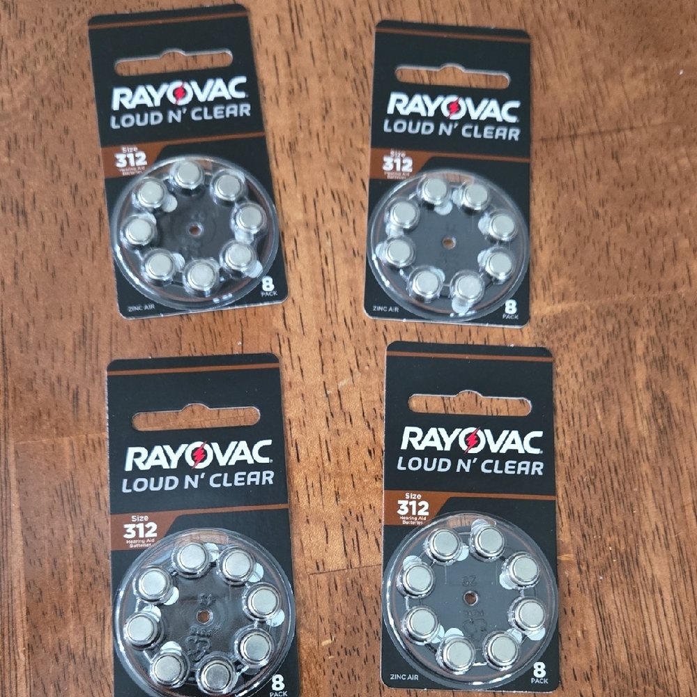 4 packs Rayovac Hearing Aid Batteries size 312